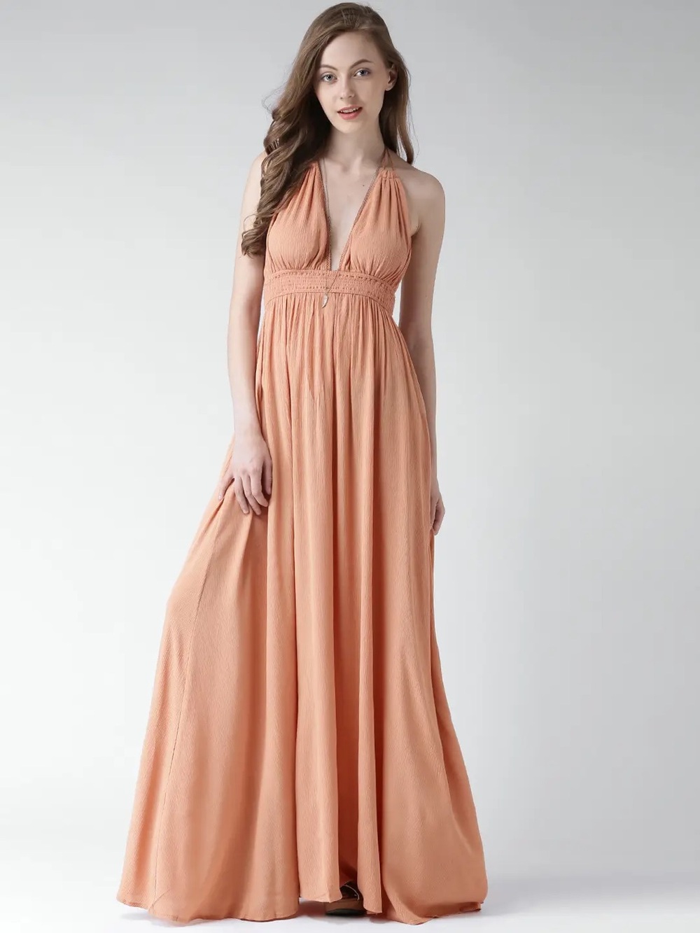 Halter Maxi Dress in rusty Peach - Women